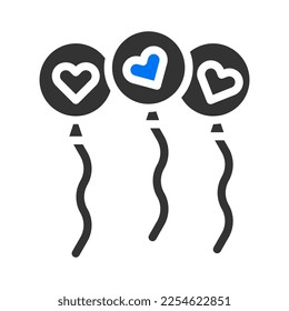 balloon icon solid blue grey style valentine illustration vector element and symbol perfect. Icon sign from modern collection for web. Nice design perfect.