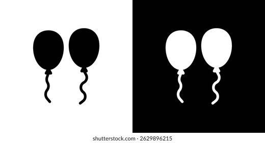 Balloon icon in solid flat trendy design style.