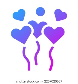 balloon icon solid purple style valentine illustration vector element and symbol perfect. Icon sign from modern collection for web.
