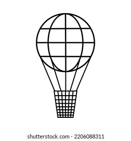 Balloon icon. The symbol of the airship's journey. The icon of a linear contour. Vector illustration