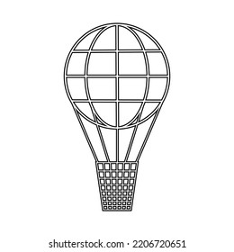 Balloon icon. The symbol of the airship's journey. The icon of a linear contour. Vector illustration