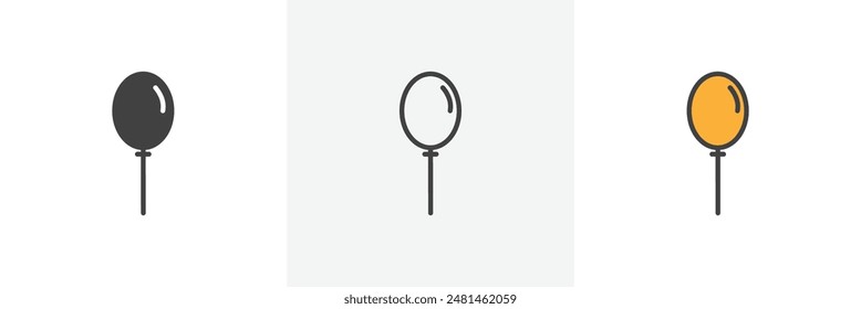Balloon icon symbol collection on white background.