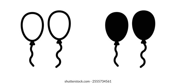 Balloon icon symbol collection on white background.
