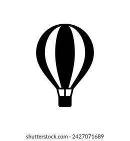 Balloon icon. Symbol of travel or excursion. Transport for observation, survey or reconnaissance.