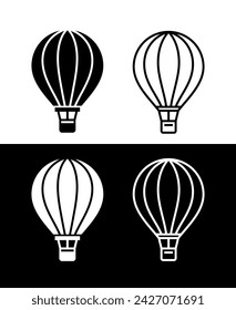 Balloon icon. Symbol of travel or excursion. Transport for observation, survey or reconnaissance.