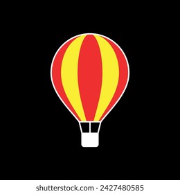 Balloon icon. Symbol of travel or excursion. Transport for observation, survey or reconnaissance.