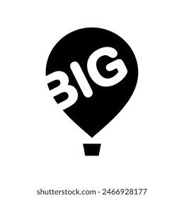 Balloon icon. Symbol of travel or excursion. Transport for observation, survey or reconnaissance.