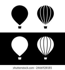 Balloon icon. Symbol of travel or excursion. Transport for observation, survey or reconnaissance.