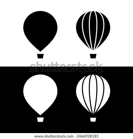 Balloon icon. Symbol of travel or excursion. Transport for observation, survey or reconnaissance.