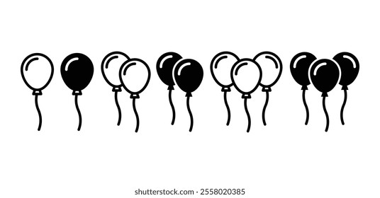 balloon icon symbol vector design black white color simple flat illustration collection isolated