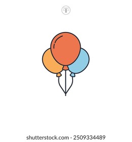 Ballon-Symbol, Vektorgrafik einzeln auf weißem Hintergrund