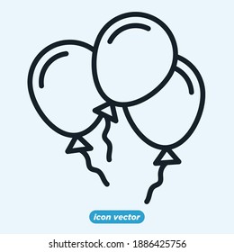 Farbe der Balon-Symbol-Vorlage editierbar. Ballon Party Symbol Vektorgrafik für Grafik und Web-Design.