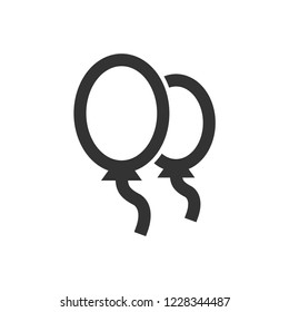 Balloon icon in thick outline style. Black and white monochrome vector illustration.