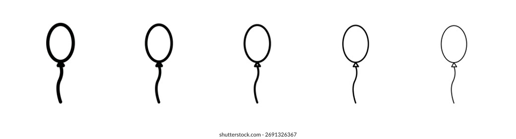 Ballon-Symbol. Dünne Linie Icons Sammlung für Web ui.