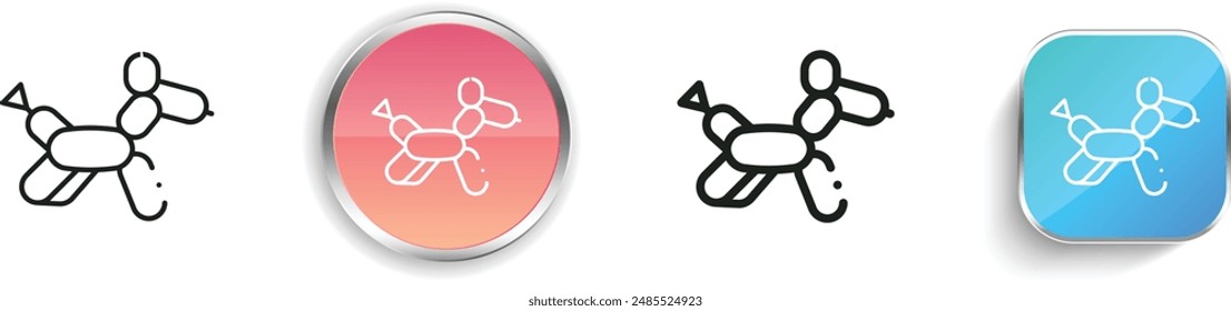 balloon icon. Thin Linear, Regular and Button Style Design Isolated On White Background