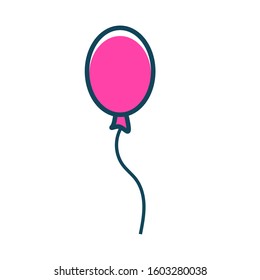Balloon icon vector in colour style design