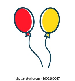 Balloon icon vector in colour style design