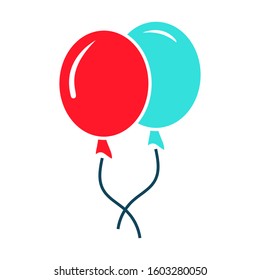Balloon icon vector in colour style design