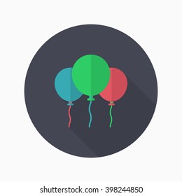 Balloon icon , Vector flat long shadow design.