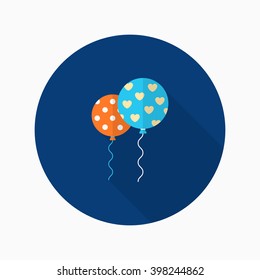 Balloon icon , Vector flat long shadow design.
