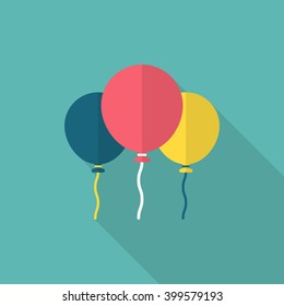 Balloon icon , Vector flat long shadow design.