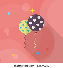 Balloon icon , Vector flat long shadow design.