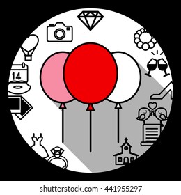 Balloon icon. Vector illustration