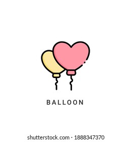 balloon icon vector illustration. balloon icon Lineal Color design.