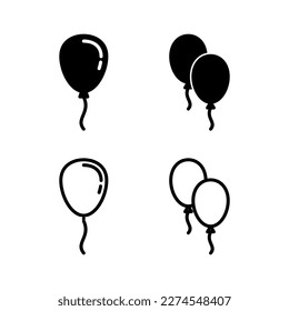 Ilustración vectorial de icono de globo. Signo de globo de partido y símbolo