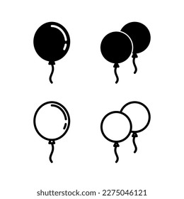 Balloon icon vector illustration. Party balloon sign and symbol