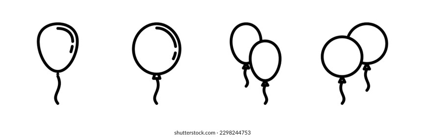 Balloon icon vector illustration. Party balloon sign and symbol