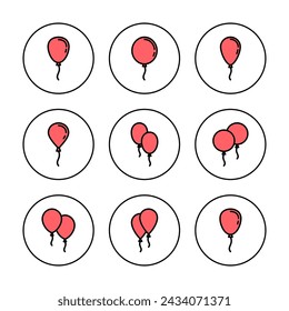 Balloon icon vector illustration. Party balloon sign and symbol