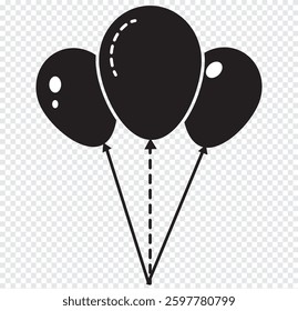 Balloon icon vector illustration. Party balloon sign and symbol. Use for Celebration and Birthday Party.