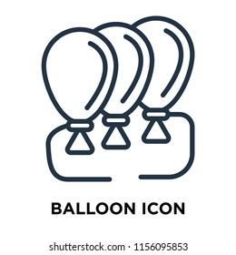 Balloon icon vector isolated on white background, Balloon transparent sign , thin symbols or lined elements in outline style