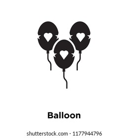 Balloon icon vector isolated on white background, logo concept of Balloon sign on transparent background, filled black symbol