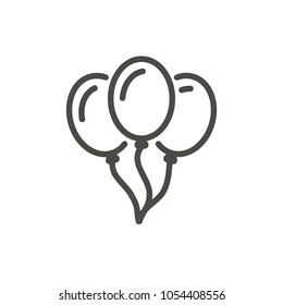 Balloon icon vector. Line decoration symbol. Trendy flat outline ui sign design. Thin linear graphic pictogram for web site, mobile application. Logo illustration. Eps10.