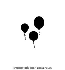 vector de icono de globo. vector de cumpleaños de decoración de iconos de globo de fiesta. Icono de la silueta negra de globo
