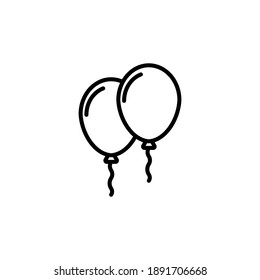 balloon icon vector. party balloon icon decoration birthday vector. Balloon black silhouette icon