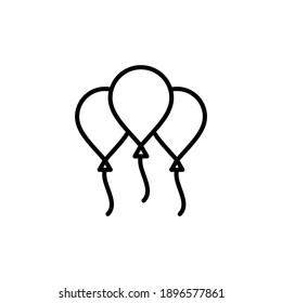 vector de icono de globo. vector de cumpleaños de decoración de iconos de globo de fiesta. Icono de la silueta negra de globo