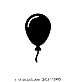 Ballonsymbol, Vektorgrafik. Party Ballon Symbol Dekoration Geburtstagsvektor. Balloon Black Silhouette Symbol