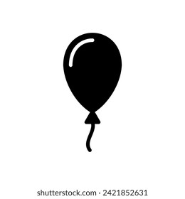 Balloon icon vector. party balloon icon decoration birthday vector. Balloon black silhouette icon