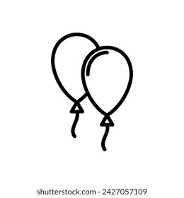 Balloon icon vector. party balloon icon decoration birthday vector. Balloon black silhouette icon