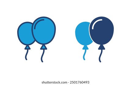 Ballon-Icon-Vektor. Party Ballon Symbol Dekoration Geburtstag Vektor. Ballon schwarz Silhouette Symbol