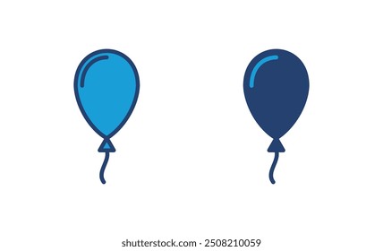 Vector de icono de globo. Vector de cumpleaños de decoración de icono de globo de fiesta. Icono de silueta negra de globo