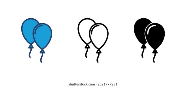 Balloon icon vector. party balloon icon decoration birthday vector. Balloon black silhouette icon