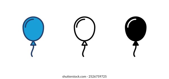 Balloon icon vector. party balloon icon decoration birthday vector. Balloon black silhouette icon