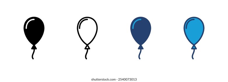 Balloon icon vector. party balloon icon decoration birthday vector. Balloon black silhouette icon