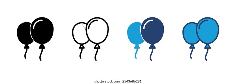 Balloon icon vector. party balloon icon decoration birthday vector. Balloon black silhouette icon