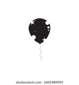 balloon icon vector. party balloon icon decoration birthday vector. Balloon black silhouette icon