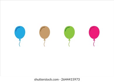 Balloon icon vector. party balloon icon decoration birthday vector. Balloon black silhouette icon